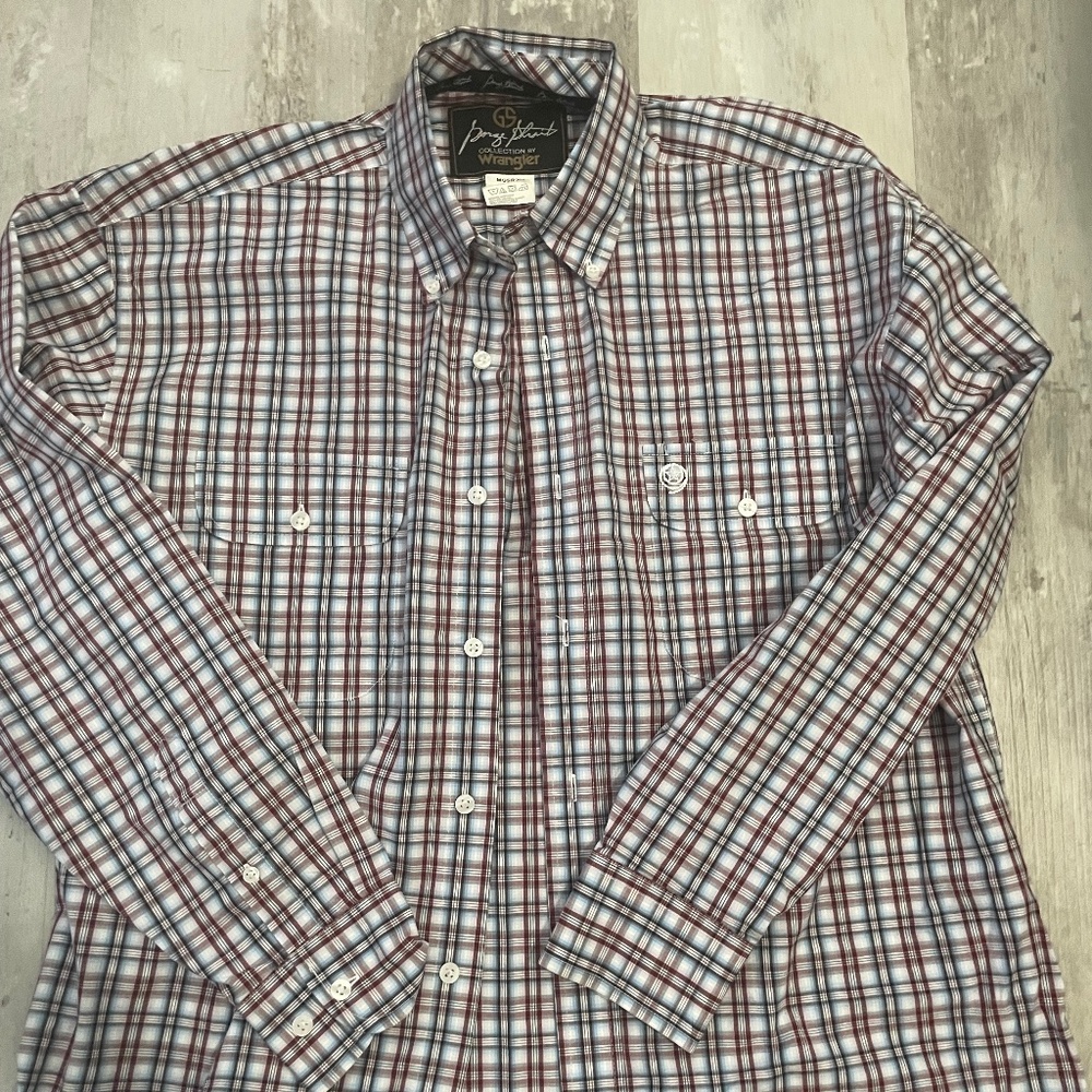 Wrangler George Strait Plaid Long Sleeve Shirt Size M
